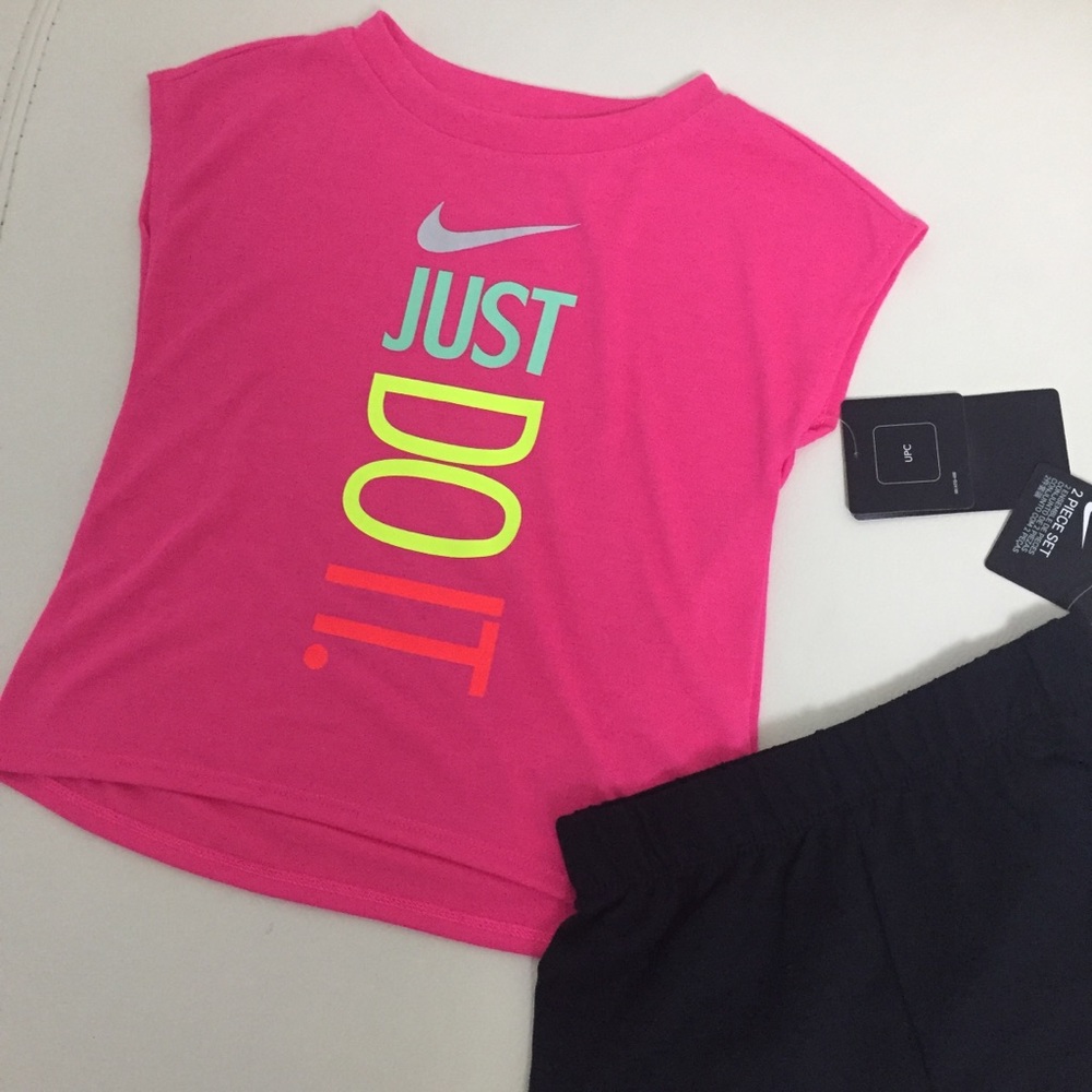 Nike Cute Pink Shorts Set Top Girl 6217 - Picture 5 of 5